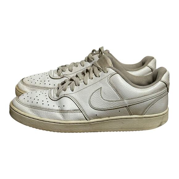Nike Court Vision Low Sail Cream Off White Leather Sneakers Men's 8.5 CD4341-100 - Picture 4 of 8